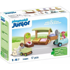 Playmobil Zestaw z figurkami junior 71691 ekologiczny stragan z wózkiem widłowym