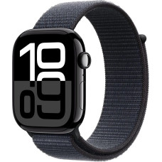Apple Watch series 10 gps, koperta 46 mm z aluminium w kolorze onyksu z opaską sportową w kolorze atramentowym