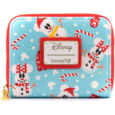 Loungefly Disney Seasonal Snowman Minnie Mickey Aop Zip Around Wallet (WDWA1785)