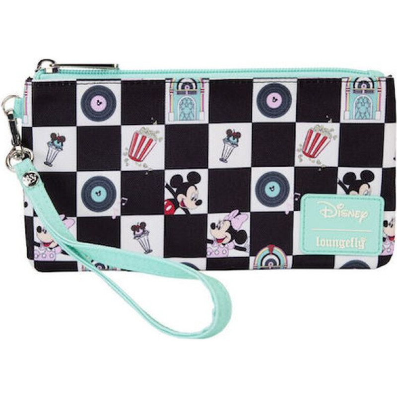 Loungefly Disney: Mickey  Minnie - Date Night Diner Aop Nylon Wristlet (WDCS0344)