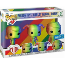 Funko Pops! with Purpose DC Pride: 3-Pack Heroes - Poison Ivy, Harley Quinn, Robin (Special Edition) Vinyl Figure