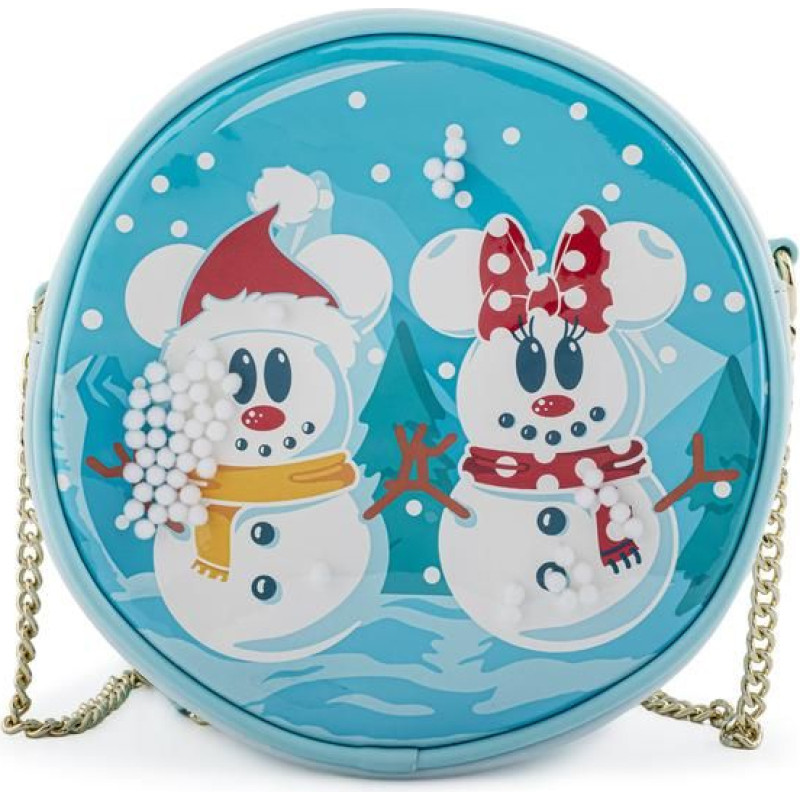 Loungefly Disney Snowman Mickey Minnie Snow Globe Crossbody Bag (WDTB2339)