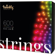 Twinkly Inteligentne lampki choinkowe strings 600 rgb led, łańcuch, przezroczysty przewód, 48 m, ip44