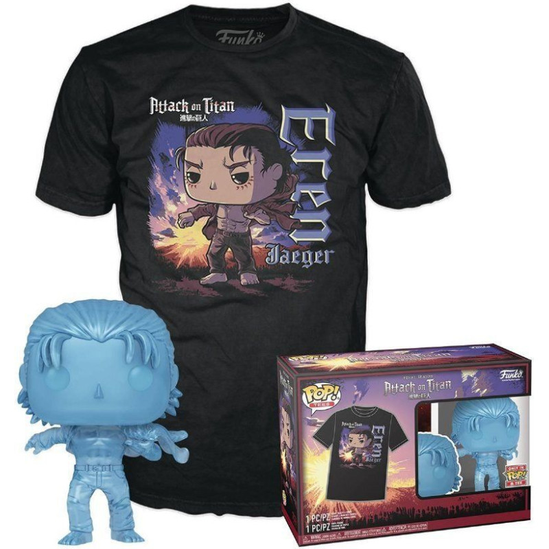 Funko Pop!  Tee (Adult): Attack on Titan Final Season - Eren Jaeger (with Marks) Vinyl Figure and T-Shirt (S)