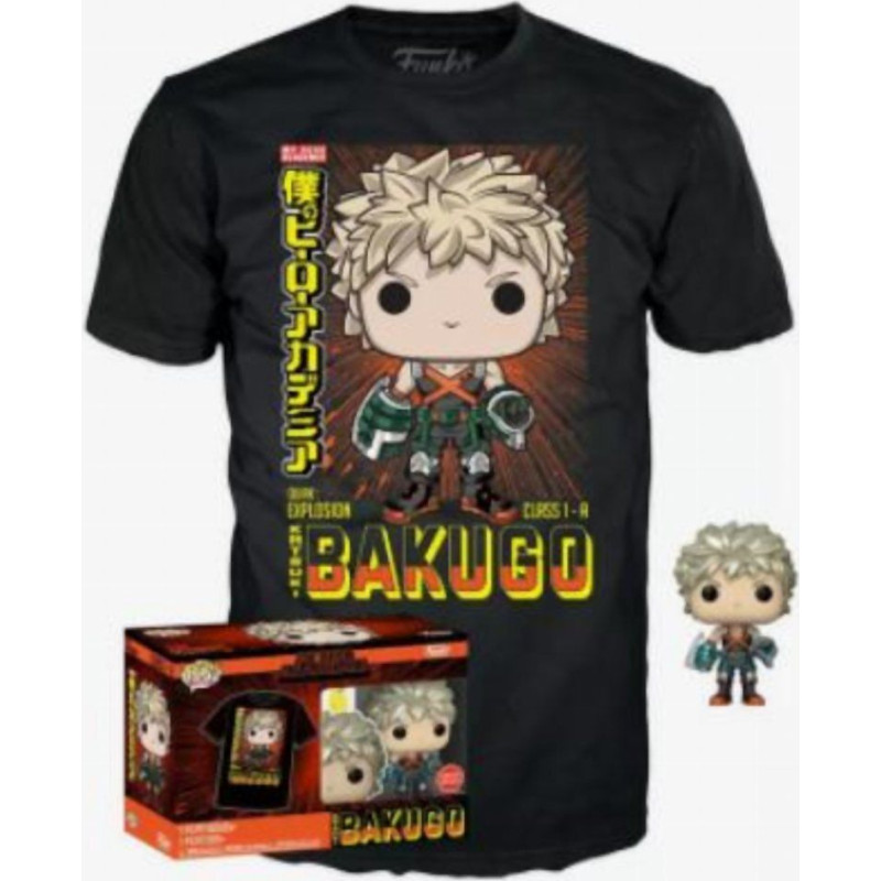 Funko Pop!  Tee (Adult): My Hero Academia - Katsuki Bakugo (Metallic) (Special Edition) Vinyl Figure  T-Shirt (XL)