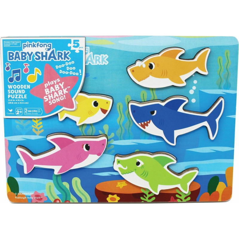 Spin Master : Pinkfong Baby Shark - Wooden Sound Puzzle (6054918)