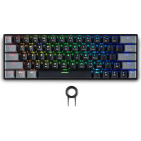 Enarxis Dynamic Media Spartan Gear - Pegasus 2 RGB Wired  Wireless 63 keys Mechanical Gaming Keyboard (color: Black/Grey)