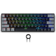 Enarxis Dynamic Media Spartan Gear - Pegasus 2 RGB Wired  Wireless 63 keys Mechanical Gaming Keyboard (color: Black/Grey)