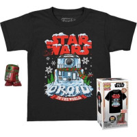 Funko Pocket Pop!  Tee (Child) Disney: Star Wars - Holiday R2-D2 (Metallic) Vinyl Figure  T-Shirt (M)
