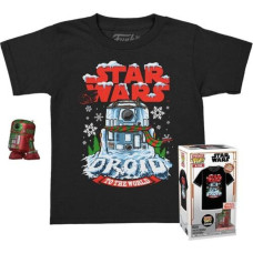 Funko Pocket Pop!  Tee (Child) Disney: Star Wars - Holiday R2-D2 (Metallic) Vinyl Figure  T-Shirt (M)