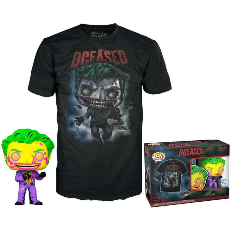 Funko Pop!  Tee (Adult): Comic Cover DC - The Joker (Blacklight)  (Special Edition) Vinyl Figure  T-Shirt (L)