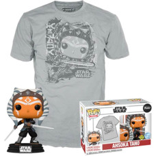 Funko Pop!  Tees (Adult): Disney Star Wars - Ahsoka Tano (Glows in the Dark) Bobble-Head Vinyl Figure  T-Shirt (M)