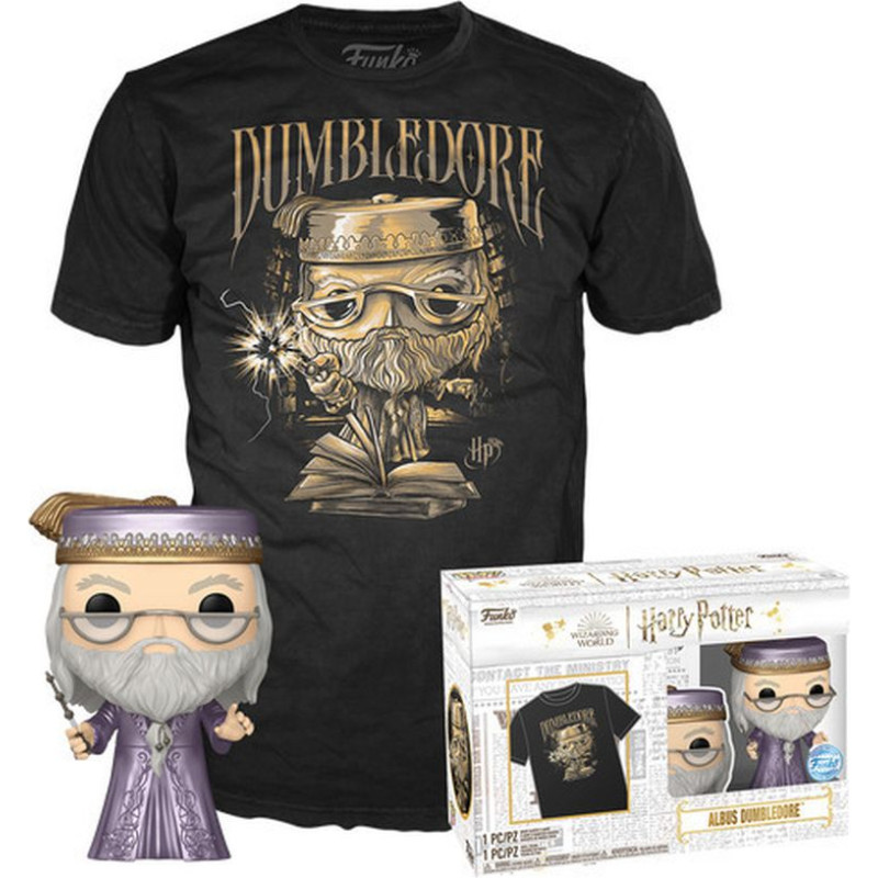 Funko Pop!  Tee (Adult): Harry Potter - Dumbledore with Wand (Metallic) (Special Edition)Vinyl Figure  T-Shirt (XL)