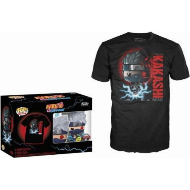 Funko Pop!  Tee (Adult): Naruto Shippuden - Kakashi (Glows in the Dark) (Special Edition) Vinyl Figure  T-Shirt (M)