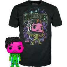 Funko Pop!  Tee (Adult): Marvel What If...? - Infinity Killmonger (Blacklight) (Special Edition) Bobble-Head Vinyl Figure  T-Shirt (L)