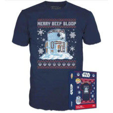 Funko Pocket Pop!  Tee (Child): Disney Star Wars - Holiday R2-D2 (Metallic) Vinyl Figure  T-Shirt (XL)