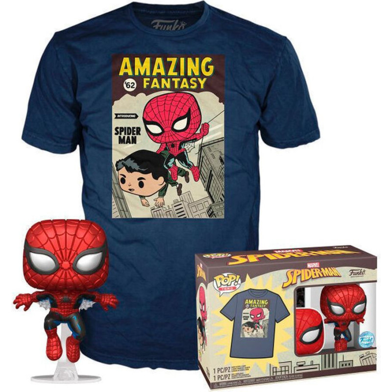 Funko Pop!  Tee (Adult): Spider-Man - Comic Cover (Metallic) Vinyl Figure  T-Shirt (M)