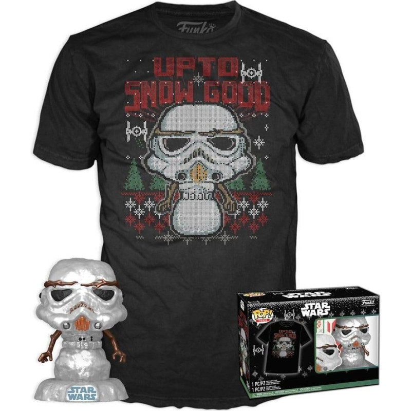 Funko Pop!  Tee (Adult): Disney Star Wars - Holiday Stormtrooper (Metallic) Vinyl Figure  T-Shirt (XL)