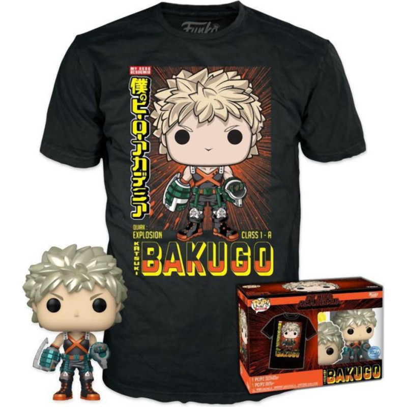 Funko Pop!  Tees (Adult): My Hero Academia - Katsuki Bakugo (Metallic) (Special Edition) Vinyl Figure  T-Shirt (L)