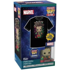 Funko Pocket Pop!  Tee (Child): Guardians of the Galaxy - Holiday Groot Vinyl Figure  T-Shirt (S)