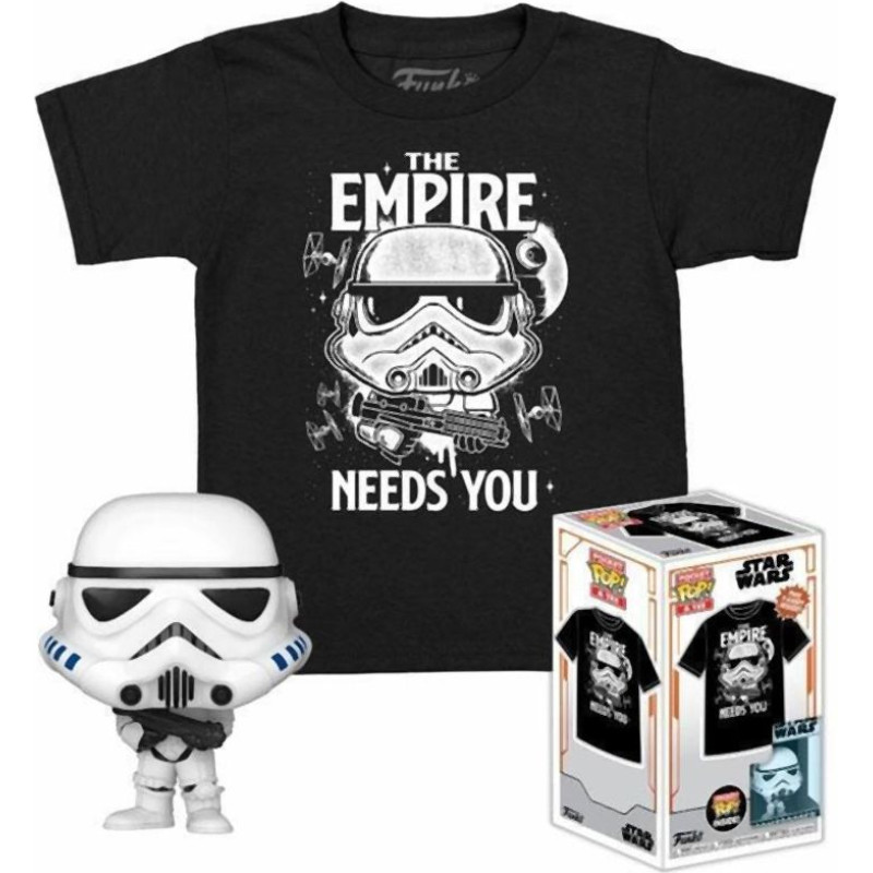 Funko Pocket Pop!  Tee (Child): Star Wars - Stormtrooper (Special Edition) Vinyl Figure  T-Shirt (S)