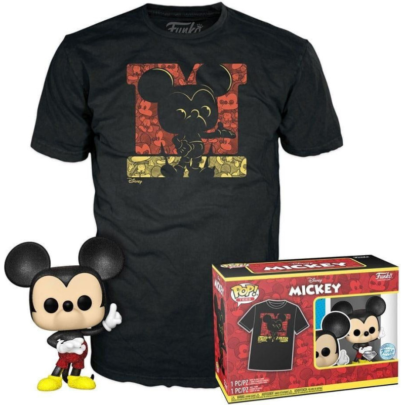 Funko Pop!  Tees (Adult): Disney - Mickey Mouse (Diamond Collection) (Special Edition) Vinyl Figure  T-Shirt (L)