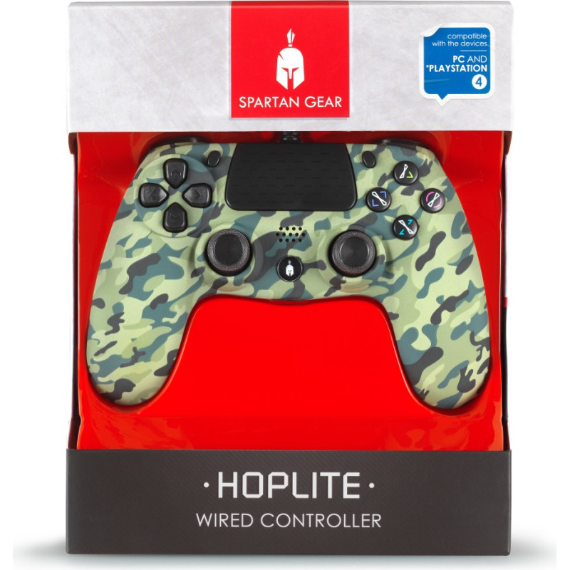 Enarxis Dynamic Media Spartan Gear - Hoplite Wired Controller (compatible with PC and playstation 4) (colour: Green Camo)