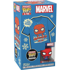 Funko Pocket Pop!  Tee (Child): Marvel - Holiday Spiderman Vinyl Figure  T-Shirt (M)