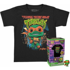 Funko Pocket Pop!  Tee (Child): Teenage Mutant Ninja Turtles - Michelangelo Vinyl Figure and T-Shirt (XL)