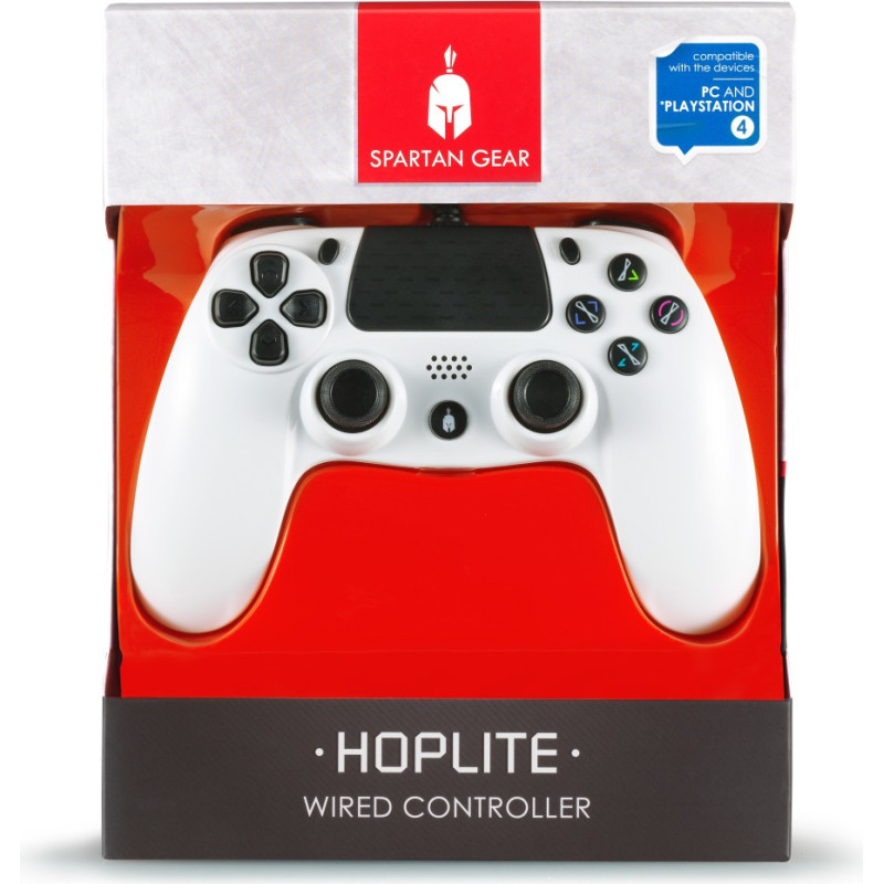 Enarxis Dynamic Media Spartan Gear - Hoplite Wired Controller (compatible with PC and playstation 4) (colour: White)