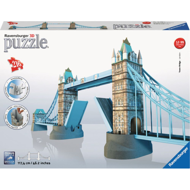 Ravensburger 3D Puzzle: London Tower Bridge Building - Maxi (216pcs) (12559)