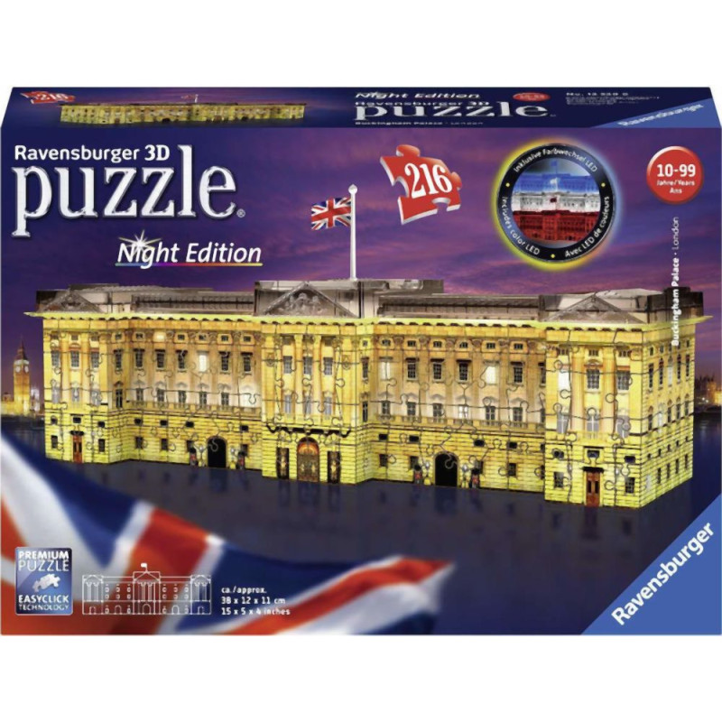 Ravensburger 3D Puzzle Night Edition: Buckingham Palace Night Edition (216pcs) (12529)