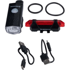 Dunlop Set of Dunlop Led bicycle lights, USB charging, rear + front 473758