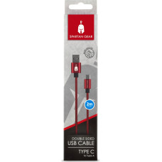 Enarxis Dynamic Media Spartan Gear - Double Sided USB Cable (Type C) (length: 2m - compatible with playstation 5, xbox series x/s, tablet, mobile) (colour: Red)