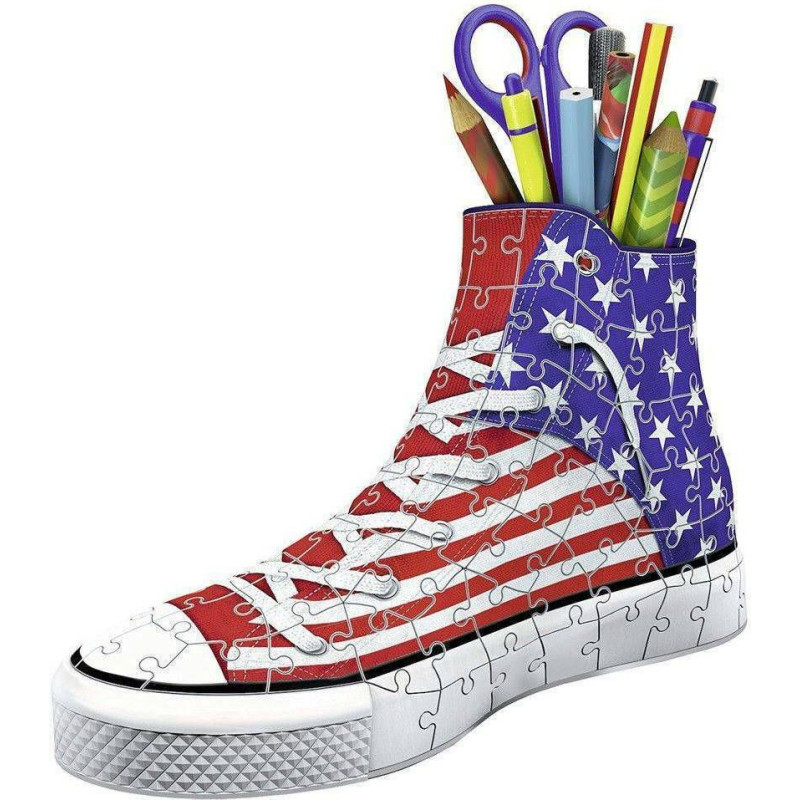 Ravensburger 3D Puzzle: Sneaker American Flag Pen Holder with Candle (108 pcs) (12549)