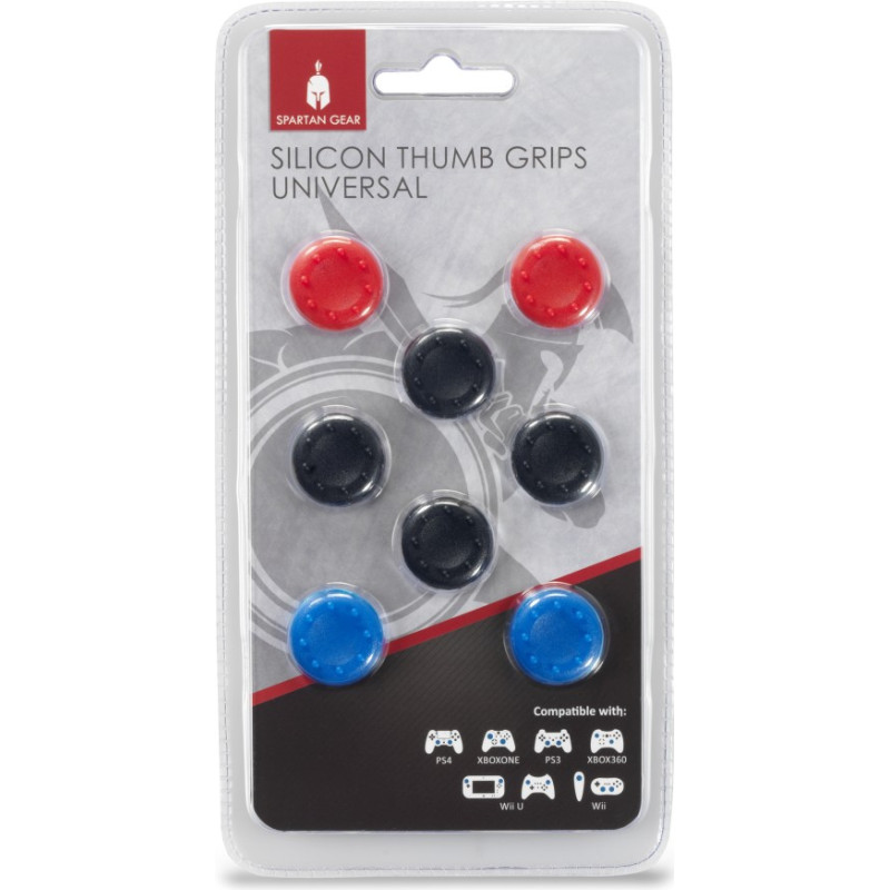 Enarxis Dynamic Media Spartan Gear - Silicon Thumb Grips Universal (8pcs - colour: 4pcs Black, 2pcs Red, 2pcs Blue)