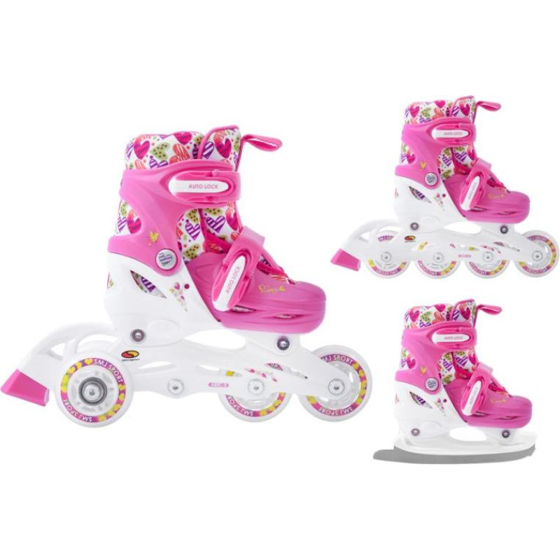 SMJ Roller skates-rollers-skates adjustable Smj sport Combo Hearts 3in1 Led Jr HS-TNK-000011510 (30-33)