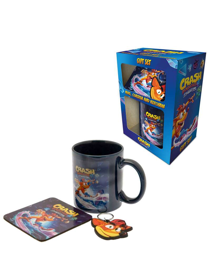 Mug Crash Bandicoot 4 Its About Time Mug, Coaster & Keychain Gift Set